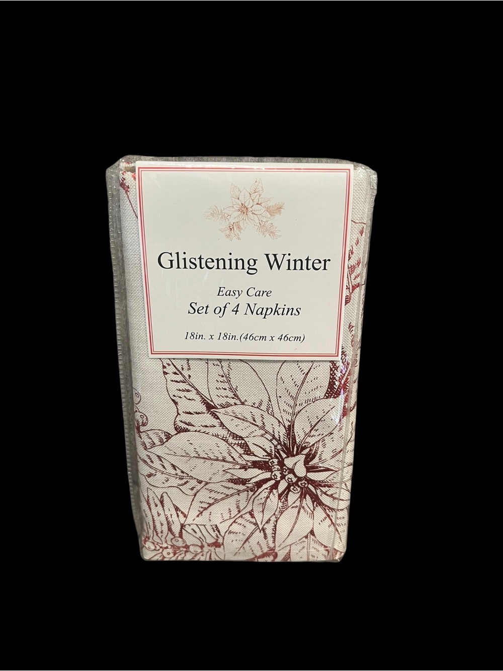 Benson Mills Glistening Winter  Set of 4 Napkins Holiday Party Christmas